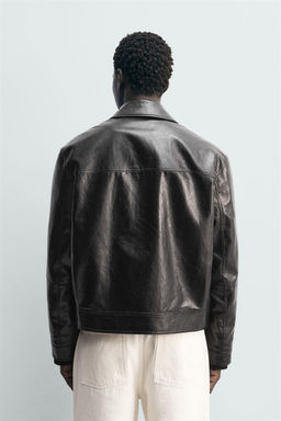LEATHER EFFECT JACKET WITH FIREMAN CLASPS - Zara фото 3