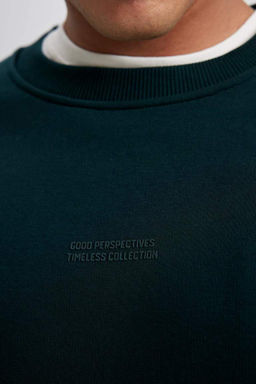 Толстовка свободного кроя с круглым вырезом и принтом - Defacto фото 5