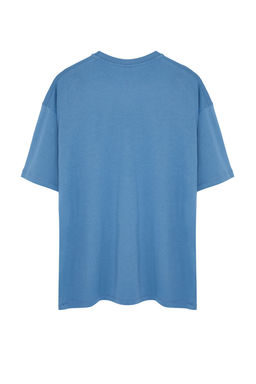 TRENDYOLMILLA Siyah %100 Pamuk Nak?sl? Oversize/Genis Kal?p Bisiklet Yaka Orme T-Shirt TWOSS24TS00102 фото 14