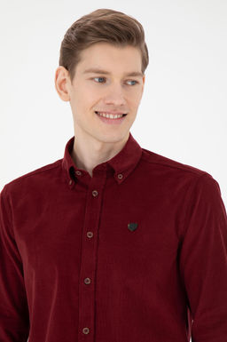 U. S. Polo Assn / Мужская бордовая рубашка с длинным рукавом - U.s. polo assn фото 9