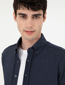 Lacivert _izgili Regular Fit Uzun Kollu G_mlek - Pierre cardin фото 2