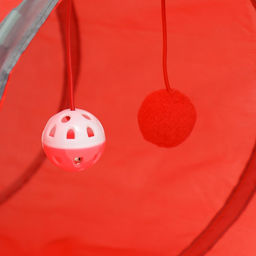 Туннель для кошек с игрушкой, 5025 см, красный - Пижон фото 3