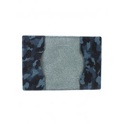 Обложка для паспорта Croco-П-1100 натуральная кожа синий флотер камуфляж (126) 264577 фото 2