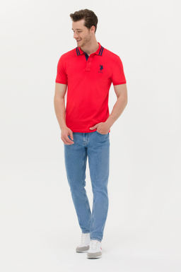 U. S. Polo Assn Мужская красная базовая футболка с воротником-поло - U.s. polo assn фото 18