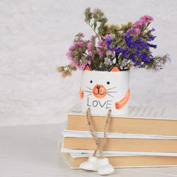 Кашпо 7,7х8 см Кошка цветная / WN24 /уп 8/96/ висячие ножки - Галеонтрейд фото 3