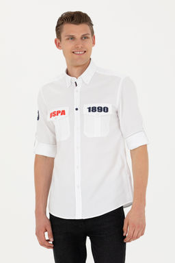Мужская белая рубашка с длинным рукавом - U.s. polo assn фото 15