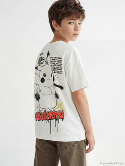 Pikachu Bask?l? Erkek ?ocuk Ti??rt