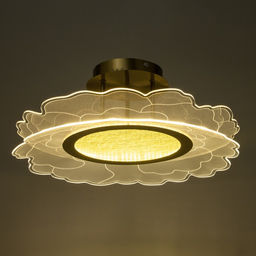 Люстра BayerLux «Грация», LED, 48 Вт, 3000-6000К, золото, 50×50×7-150 см