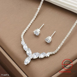 Комплект колье и серьги гвоздики бижутерия вечерняя - Bruno фото 4