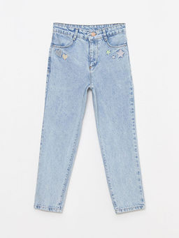 Nak?? Detayl? K?z ?ocuk Jean Pantolon