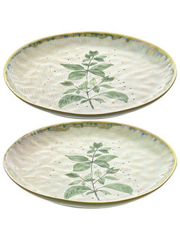 Набор тарелок 2 пр. 21,5*21,5*2,5 см Лимонная мята, рельефная, фарфор - Elan gallery фото 4