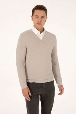 Erkek Regular Fit V Yaka Ta_ Kazak