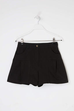 Siyah Gabardin K?sa Sort & Bermuda TWOSS26SR00046