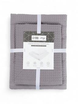 Банные полотенца LoveLife Waffle gray, 2 шт.: 100×150, 50×100 см, хлопок 100%
