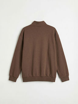 Dik Yaka Fermuarl? Erkek ?ocuk Sweatshirt