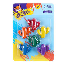 Восковые карандаши Кактус, набор 6 шт.