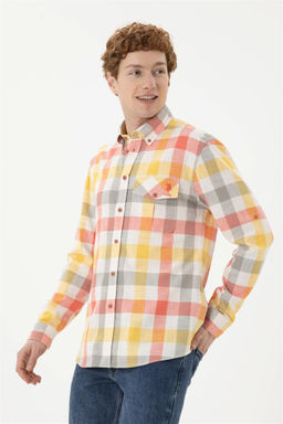 Мужская красная рубашка в клетку - U.s. polo assn фото 3