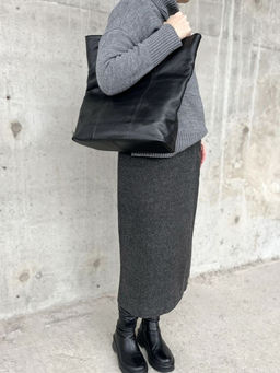 Женская кожаная сумка шоппер 2047-9 Блек - Sergio valentini фото 7