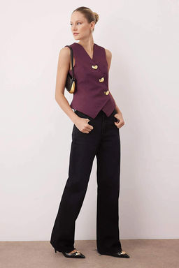 Siyah Dugme Aksesuarl? Astarl? Yelek TWOAW26YE00045 - Trendyolmilla фото 6