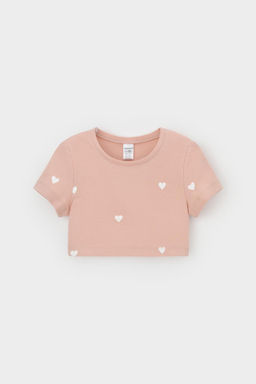 КР 302727-1/дымчатая роза,сердечки к557 фуфайка (футболка)-топ для дев