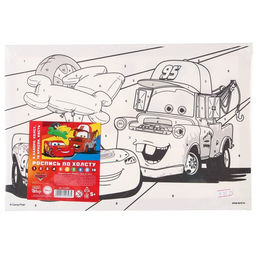 Картина по номерам для детей Молния Маккуин и Мэтр 20?30 см, Тачки