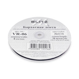 BLITZ бархатная лента VR-06 6 мм 16.5 м  0.5 м