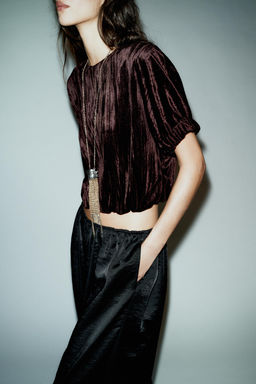 VELVET BALLOON TOP - Zara фото 3