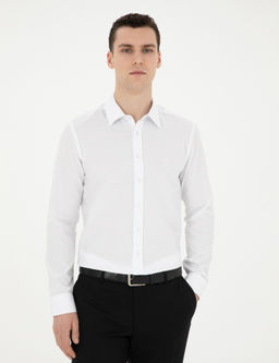 Beyaz Slim Fit Uzun Kollu G_mlek - Pierre cardin фото 3
