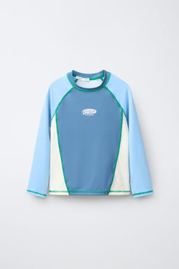 6-14 A?OS/ CAMISETA BA?O CONTRASTE LOGO / Azul