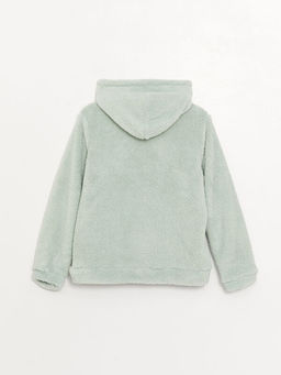 Kap??onlu Basic Uzun Kollu Pel?? K?z ?ocuk Fermuarl? Sweatshirt - Waikiki фото 2