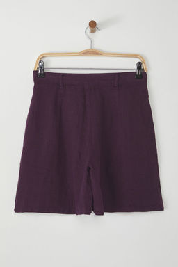 TRENDYOLMILLA Vizon %100 Keten Pileli Yuksek Bel Sort TWOSS24SR00093 фото 6