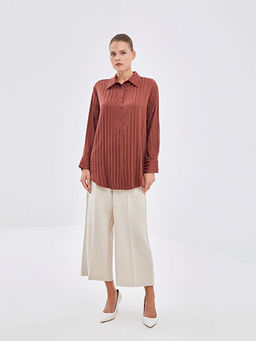 ?izgili Saten Kad?n G?mlek Tunik