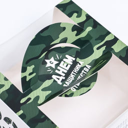 Коробка под бенто-торт с окном Настоящему мужчине, 23 февраля, 14 х 14 х 8 см - UPAK LAND фото 3