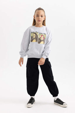 Хлопковые брюки карго с парашютом для девочек - Defacto фото 2