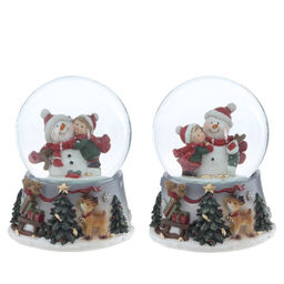 Фигурка декоративная "Снеговик" в стекл шаре, L7 W7 H8,5 см, 2в.