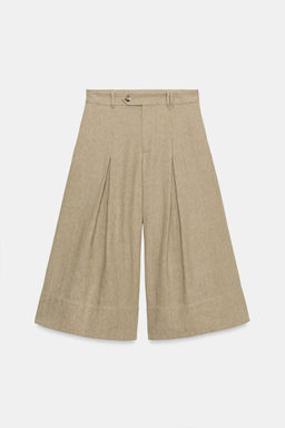PANTAL?N ANCHO CON LINO ZW COLLECTION / Khaki - Zara фото 5