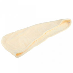 Парео махровое "Куколка" 80х165см, хлопок 100%, на резинке с липучкой, на кнопке, ажурный кант; с чалмой на пуговице 68х25см, ванильный (Китай)