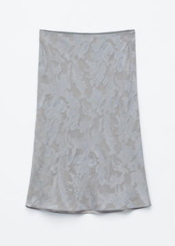 Falda midi transparente de seda y viscosa