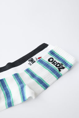 PACK TRES CALCETINES ESTAMPADO LOGO / Blanco / Negro - Zara фото 2