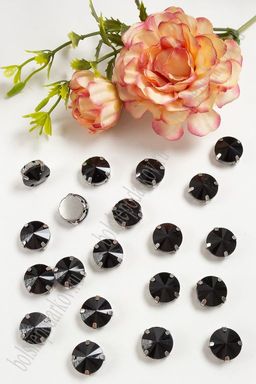 Стразы пришивные 12 мм "Круг" (20 шт) SF-3706, черный №16