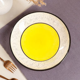 Тарелка керамическая Персия, глубокая, 550 мл, 20 см, жёлтая, 1 сорт, Иран - Керамика ручной работы фото 3
