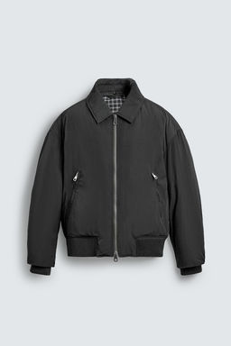 CAZADORA BOMBER ACOLCHADA CONTRASTE / Marr?n oscuro