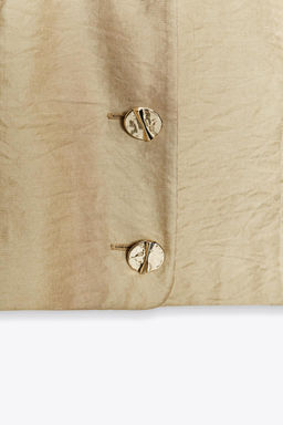 GOLD BUTTON SATIN TOP - Zara фото 8