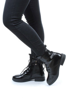 01-CH6315-21B100M BLACK Ботинки демисезонные женские (натуральная кожа, байка) - Фабричный китай фото 4