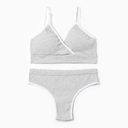 Комплект нижнего белья женский (топ, трусы) Collorista, серый, размер 46-48