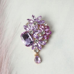 Брошь лавандовая / GM341 /уп 12/