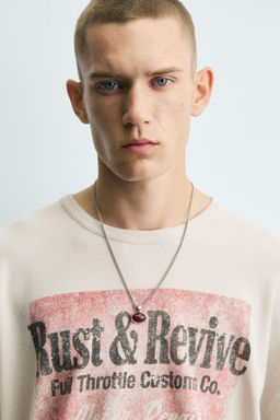 WASHED PRINT KNIT T-SHIRT - Zara фото 6