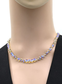 Бусы из циркона клевер 6мм цв.зелено-голубой, 46см