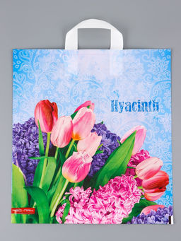 Цена за 25 шт. Пакет Гиацинт, полиэтиленовый с петлевой ручкой 38?40 см, 40 мкм