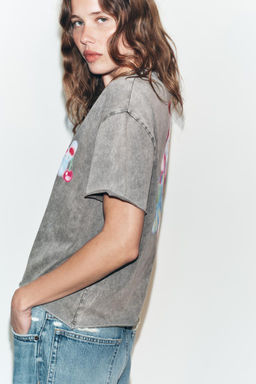 ANGELA BACHER FADED-EFFECT T-SHIRT - Zara фото 2